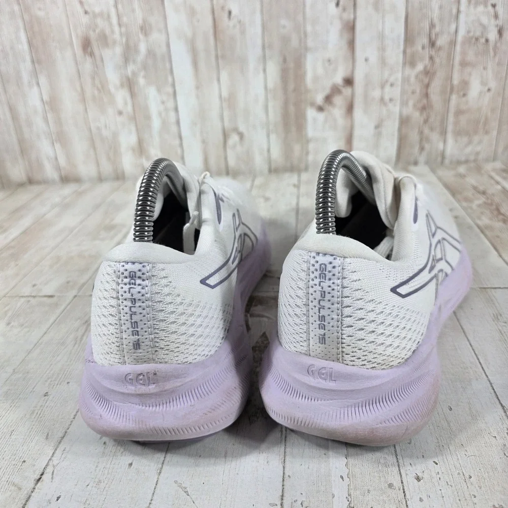 Asics Gel-Pulse 15 Womens Running Shoes White Lilac 1012B593 Size 8.5